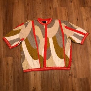 Vtg 90s Coogi Short Sleeve Sweater Biggie Hip Hop
